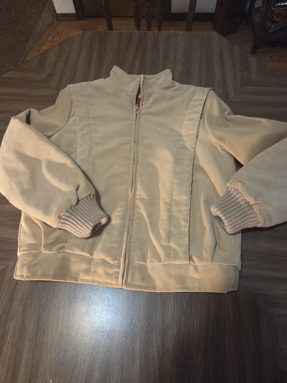 Newsport beige corduroy bomber jacket Medium Vintage Late 80s, retro, preppy